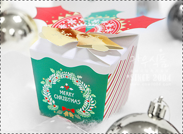 크리스마스박스6x6x6.5(방울) 50개/쿠키상자